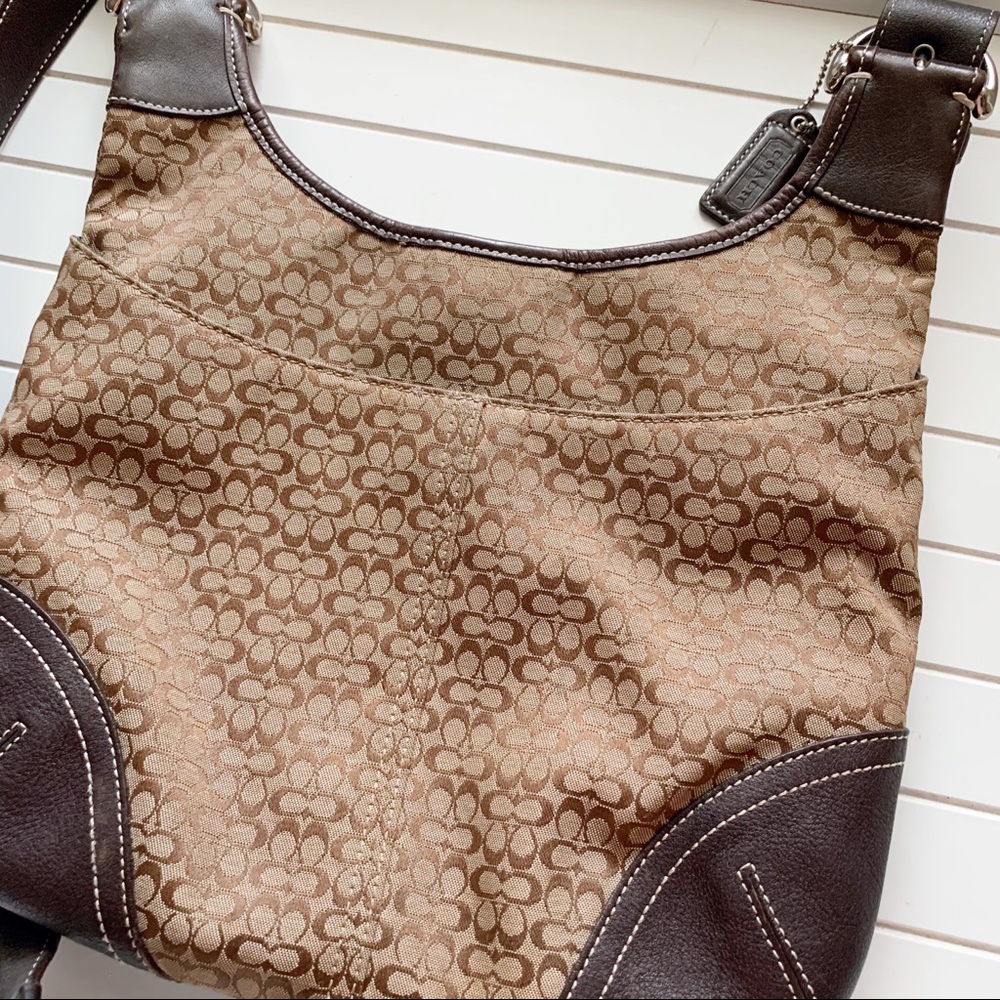 Coach Signature C Brown Crossbody Shoulder Purse Bag Authentic - Picture 2 of 6